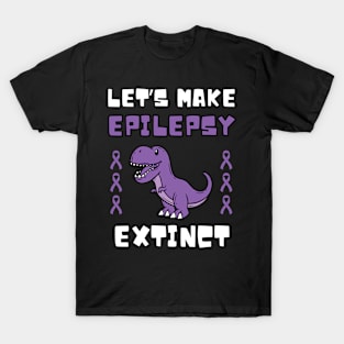 Epilepsy Extinct T-Rex Epilepsy Awareness Month Kids T-Shirt